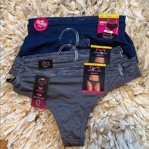 Maidenform thong underwear 3 pair- Navy and Gray